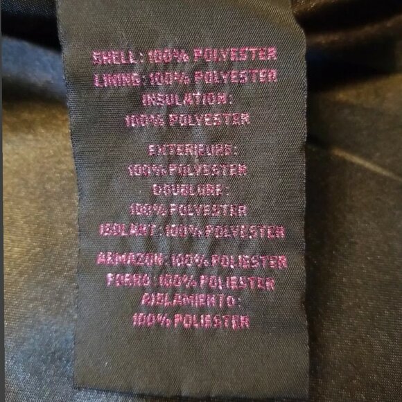 Betsey Johnson Black Heart quilted  nylon jacket coat size x small - Picture 5 of 8